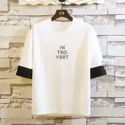 港风短袖t恤男生ins原宿风学生简约日系潮牌网红嘻哈七分袖lg1909