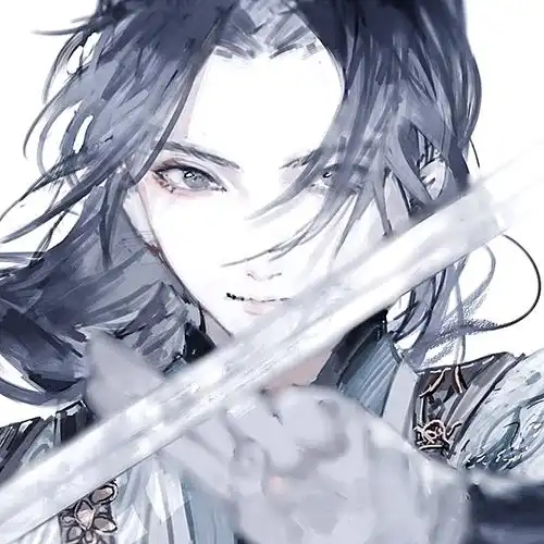 意境古风男头江南晚来孤独客红绳结发梢