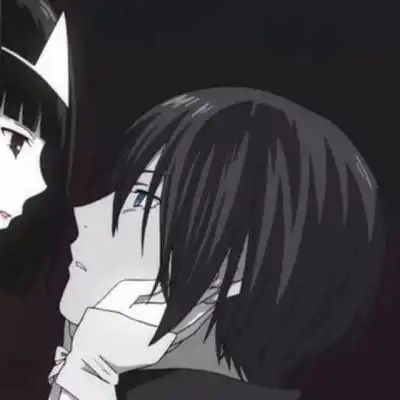 一对两张的可爱动漫情侣狗头