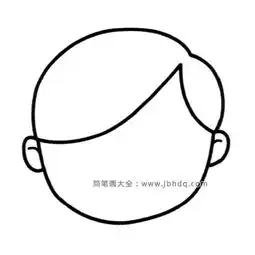 一组小男孩的头部轮廓简笔画图片