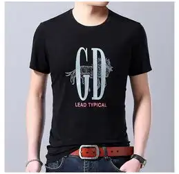 男式短袖t恤上衣圆领纯色春夏季棉男装休闲t恤牌服