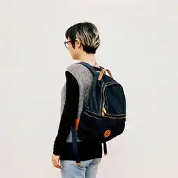 fostyle原创手工简约牛仔背包男士双肩包帆布小背包韩版学生书包