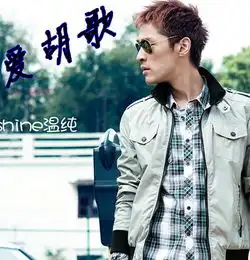 帮我制作一张文字头像,背景是胡歌,要超帅的胡歌,文字写的是爱胡歌