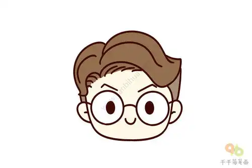 帅气男孩头像简笔画图片