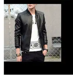 汤河之家男士外套pu皮衣男春季短款港风皮夹克个性衣服