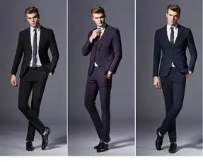 汤河之家2019秋季正装西服套装男式休闲西装韩版修身结婚新郎礼服男士三件c