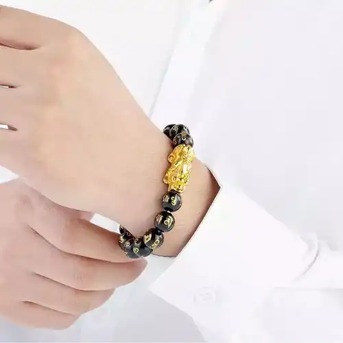 越南沙金貔貅手链男女镀金招财转运佛珠手串手环久不掉色