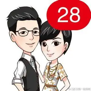 卡通男女合影带数字强迫症微信头像