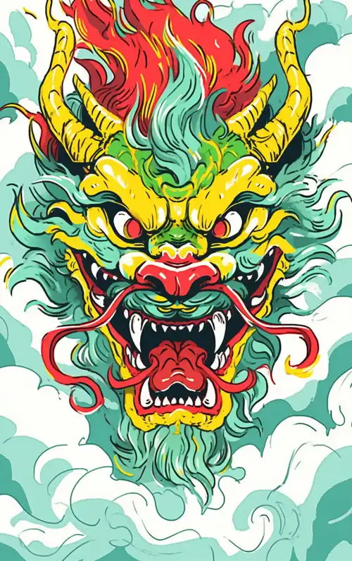 霸气中国龙插画素材图片广告素材下载至来源处