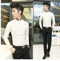 白衬衫配什么裤子穿出休闲图片男