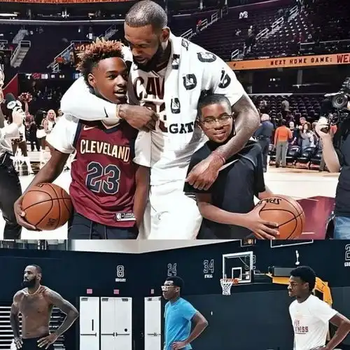 母亲晒詹姆斯和孩子们的照片儿子节日快乐你是一名父亲的典范