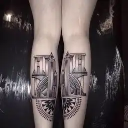 性感而又霸气的大花腿纹身