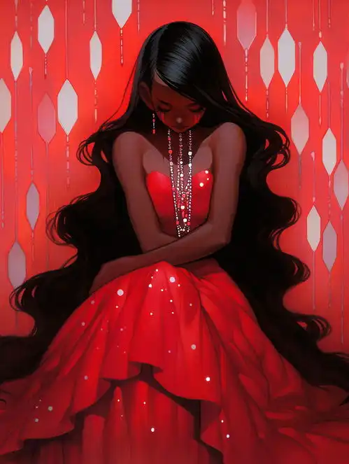 人工智能ai红色头像midjourney人物