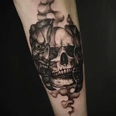 个性骷髅纹身头像,暗黑骷髅纹身送给你