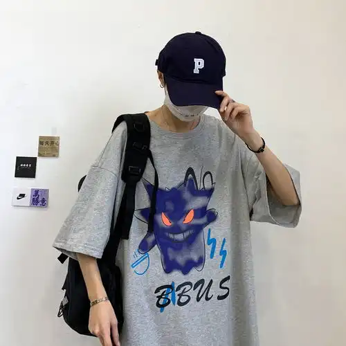 2020新款港风夏季卡通短袖t恤男学生韩版潮流宽松情侣上衣百搭t恤