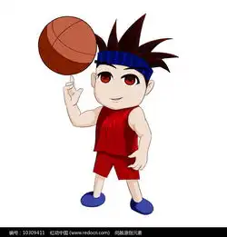 原创打篮球的小男孩手绘元素