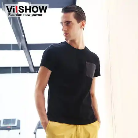 viishow男装2014新款短袖t恤男修身纯棉潮男t恤韩版半袖体恤衫图片大全邮乐官方网站