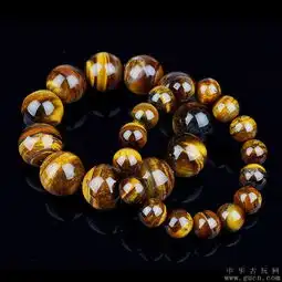 水晶黄虎眼石辟邪手链黄金虎睛石手串招财男女开运情侣款