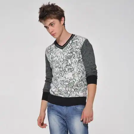 jipu积普男装欧风时尚长袖v领羊毛衫图片大全邮乐官方网站