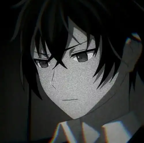 动漫男头黑白头像