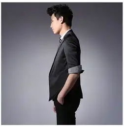 格男仕genanx2014春季新款都市型男气质修身男士七分袖小西装外套e032