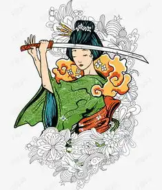 手绘日本武士素材图片免费下载高清卡通手绘png千库网图片编号7661657