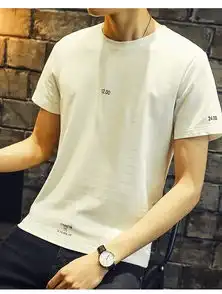夏季男士韩版短袖t恤潮流男生半袖白色夏装原宿风上衣服