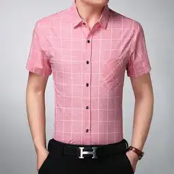 2018夏季新款简约时尚花色气质男装短袖衬衫