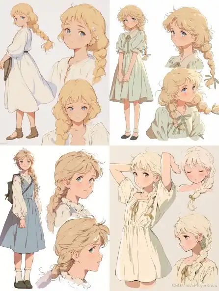 记录midjourney动漫角色设计提示词