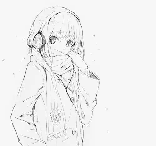 跪求qq女生铅笔画听音乐头像全身图