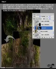 photoshop合成长满青苔的石像人