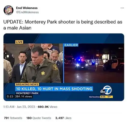 10死10伤,洛杉矶枪击案凶手确认72岁亚裔男子,已自尽