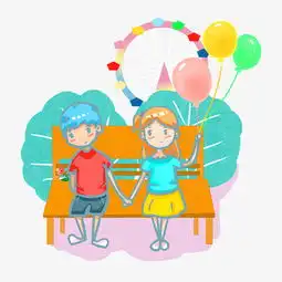 游乐园约会男生女生情侣卡通头像png图片素材其他格式下载动漫人物大全