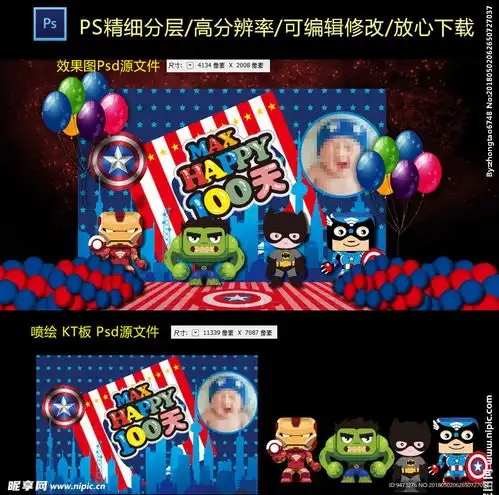 复仇者联盟百日宴设计图效果图