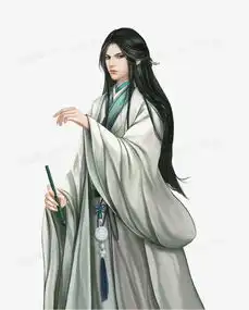 执笔的白衣美男古风手绘图片免费下载高清png素材图精灵