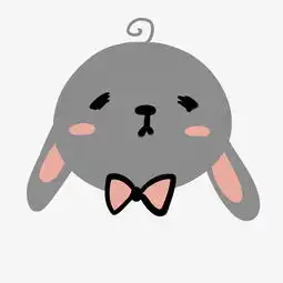 呆萌灰色兔子手绘卡通插画图片素材其他格式下载动漫人物大全