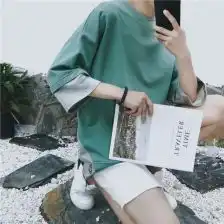 男士假两件套t恤