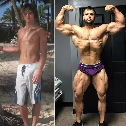 青葱少年健身7年成巨兽,体重达245斤,网友还是健身前更帅