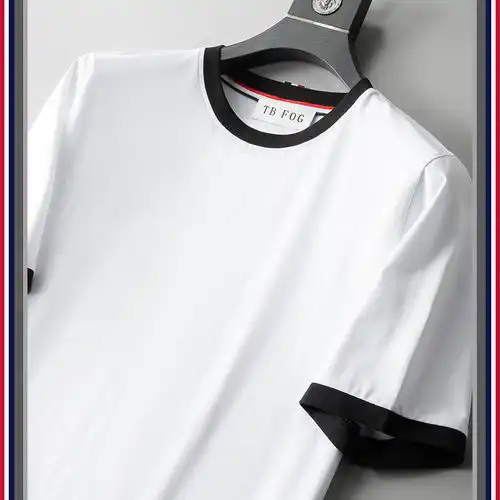 汤河之家夏季潮男情侣装拼色丝光纯棉短袖t恤百搭休闲圆领潮流a