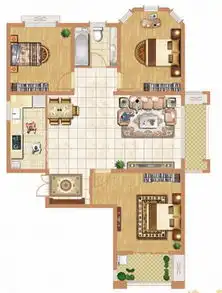 紫晶悦城简欧风格123平米三居室装修图片