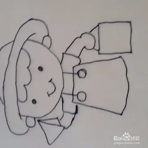 儿童简笔画爱劳动的小男孩