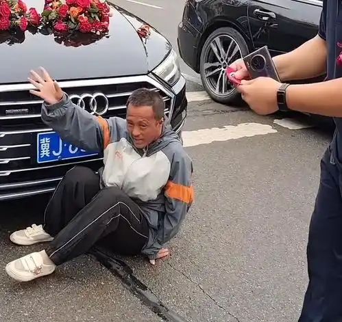 河北一男子拦婚车,躺在地上耍无赖,张口就要100元加2盒烟