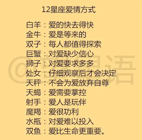 12星座男的最终归宿,最可能是哪个星座的女生12星座的爱情方式