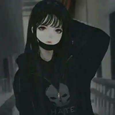 黑暗系女生头像动漫超酷的孤独二次元女生头像