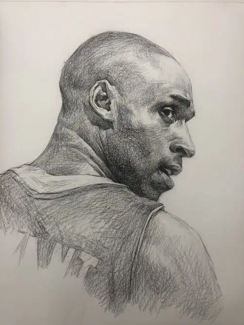 科比素描头像步骤图片科比画法教程