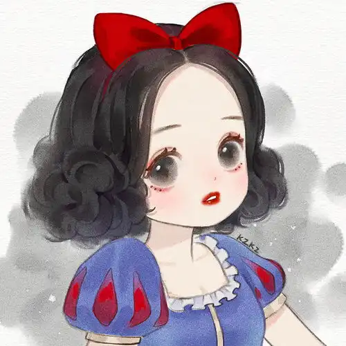 迪士尼公主化身大眼萌妹,日系画风真甜美,最爱红发小美人鱼