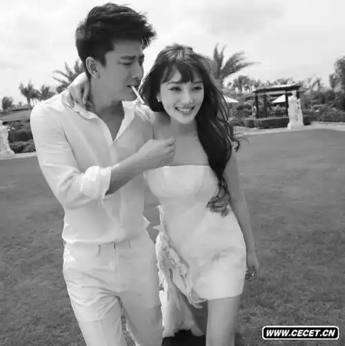 贾乃亮李小璐另类婚纱照黑白风格谜样魅力