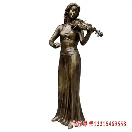 段铜雕塑吉他歌手音乐制作人通化红铜音乐雕塑定制厂家