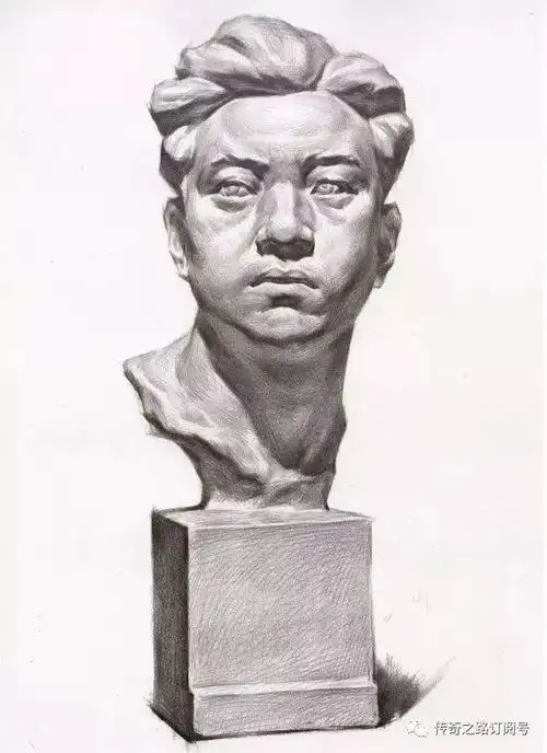 常见石膏素描头像步骤照片结构完整呈现
