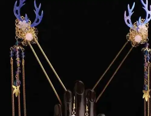 12星座专属古风发簪水瓶座是紫色花,双子座是红色玛瑙石